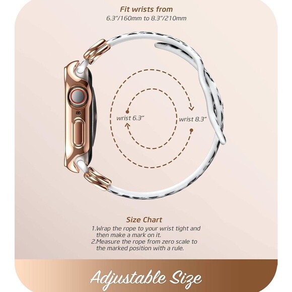 Cosmo Stylish Prot.Case W/ Adj. Soft Strap-Apple Watch 44/45 mm - Leopard Design - Picture 2 of 5